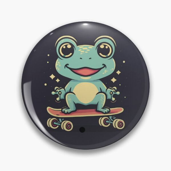 Item preview, Funny cute kawaii style frog riding a skateboard designed and sold by Trend-Beaver.