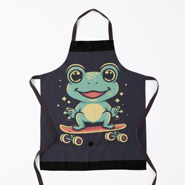 Item preview, Funny cute kawaii style frog riding a skateboard designed and sold by Trend-Beaver.