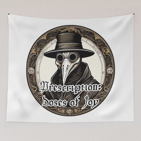 Item preview, Prescription: Doses of Joy - Plague Doctor Funny Design designed and sold by Ridiculam Toga.