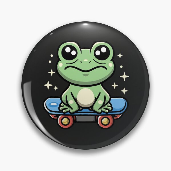Item preview, Funny cute kawaii style frog riding a skateboard designed and sold by Trend-Beaver.