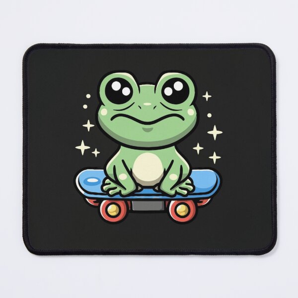 Item preview, Funny cute kawaii style frog riding a skateboard designed and sold by Trend-Beaver.