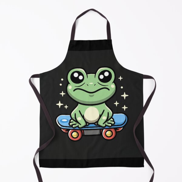 Item preview, Funny cute kawaii style frog riding a skateboard designed and sold by Trend-Beaver.