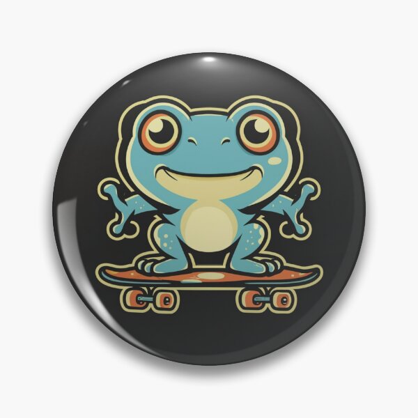 Item preview, Funny cute kawaii style frog riding a skateboard designed and sold by Trend-Beaver.