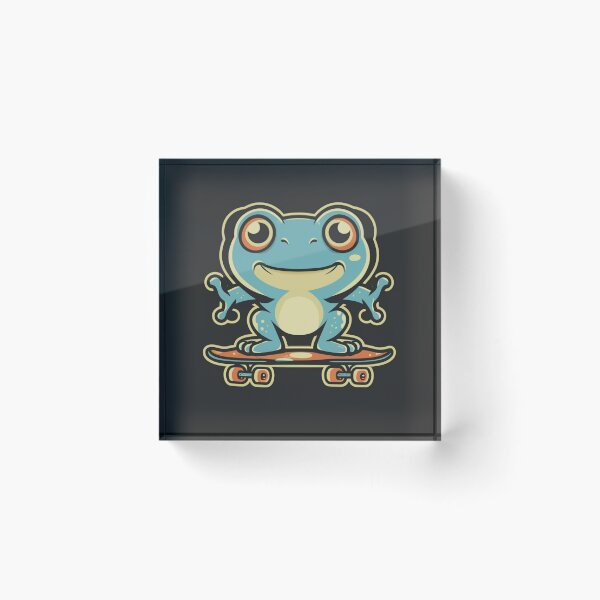 Item preview, Funny cute kawaii style frog riding a skateboard designed and sold by Trend-Beaver.