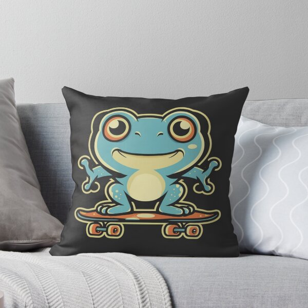 Item preview, Funny cute kawaii style frog riding a skateboard designed and sold by Trend-Beaver.