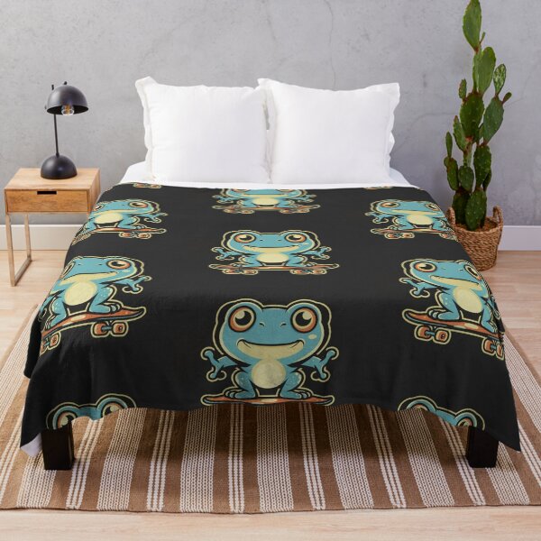 Item preview, Funny cute kawaii style frog riding a skateboard designed and sold by Trend-Beaver.