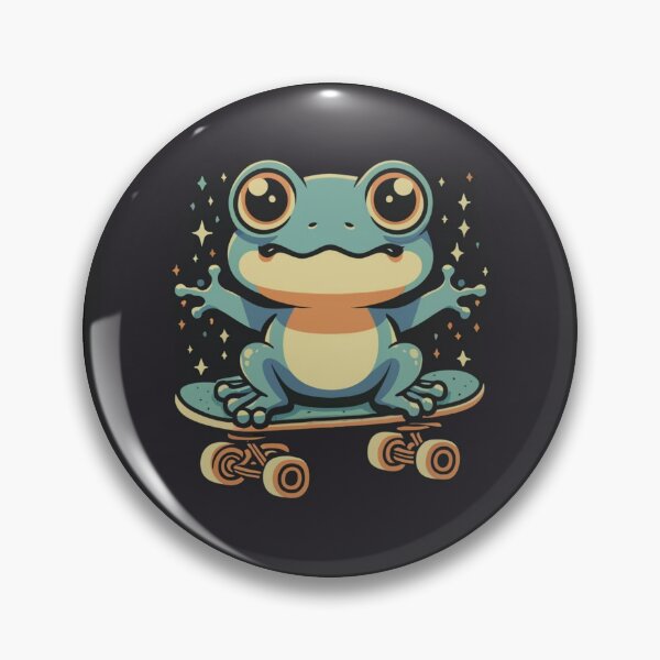 Item preview, Funny cute kawaii style frog riding a skateboard designed and sold by Trend-Beaver.