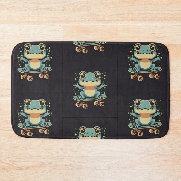 Item preview, Funny cute kawaii style frog riding a skateboard designed and sold by Trend-Beaver.