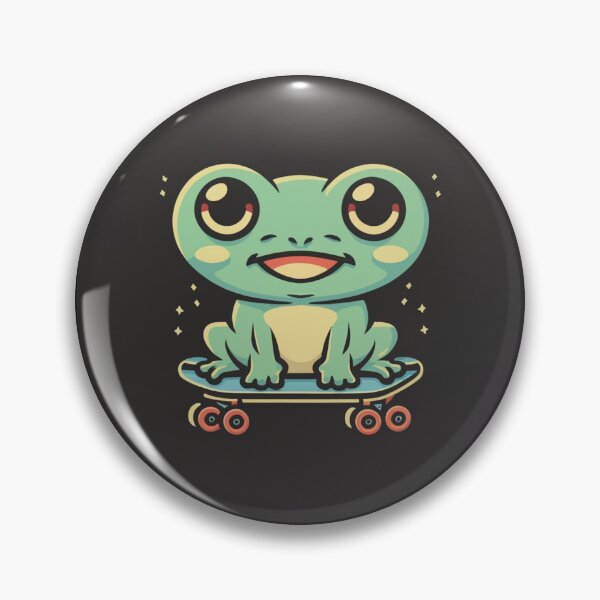Item preview, Funny cute kawaii style frog riding a skateboard designed and sold by Trend-Beaver.