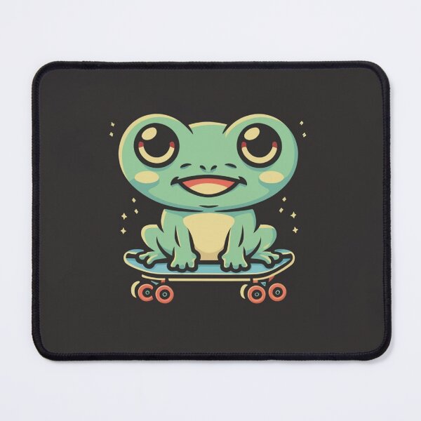 Item preview, Funny cute kawaii style frog riding a skateboard designed and sold by Trend-Beaver.