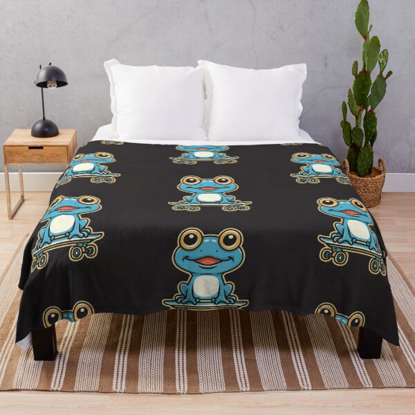 Item preview, Funny cute kawaii style frog riding a skateboard designed and sold by Trend-Beaver.