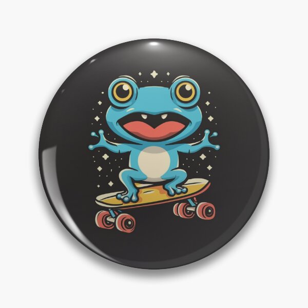 Item preview, Funny cute kawaii style frog riding a skateboard designed and sold by Trend-Beaver.