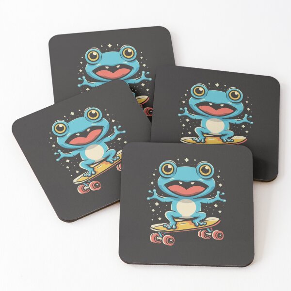 Item preview, Funny cute kawaii style frog riding a skateboard designed and sold by Trend-Beaver.