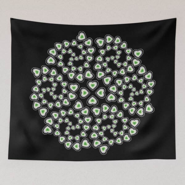 Item preview, Aromantic Pride Heart Pattern v2 (black background) designed and sold by dysperdis.