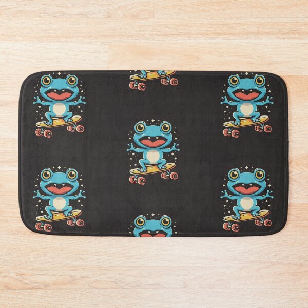 Item preview, Funny cute kawaii style frog riding a skateboard designed and sold by Trend-Beaver.