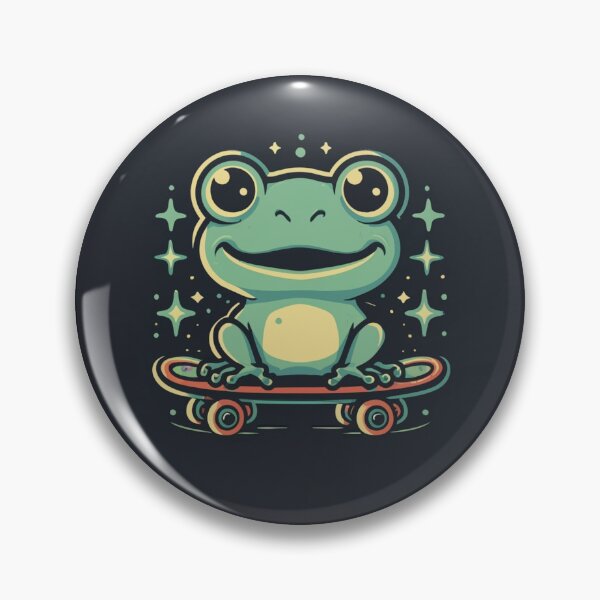Item preview, Funny cute kawaii style frog riding a skateboard designed and sold by Trend-Beaver.