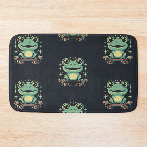 Item preview, Funny cute kawaii style frog riding a skateboard designed and sold by Trend-Beaver.