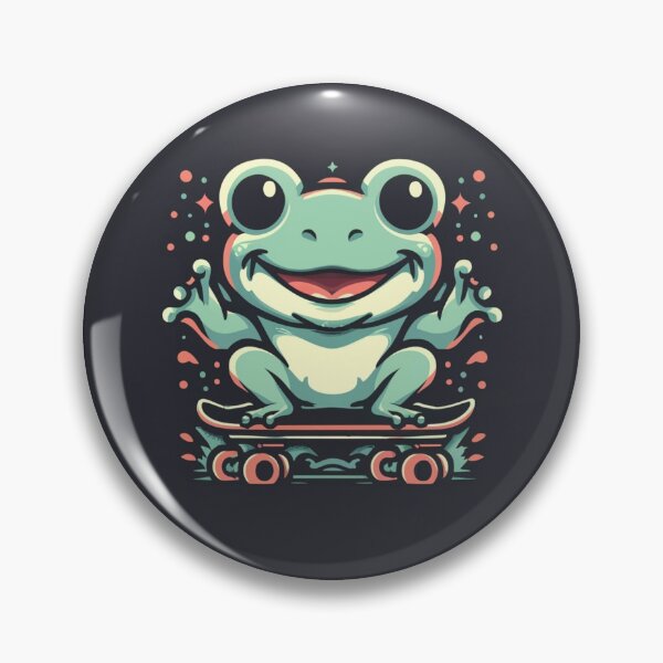 Item preview, Funny cute kawaii style frog riding a skateboard designed and sold by Trend-Beaver.