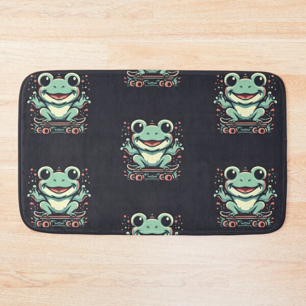 Item preview, Funny cute kawaii style frog riding a skateboard designed and sold by Trend-Beaver.