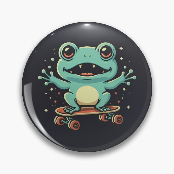 Item preview, Funny cute kawaii style frog riding a skateboard designed and sold by Trend-Beaver.