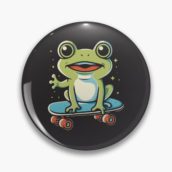 Item preview, Funny cute kawaii style frog riding a skateboard designed and sold by Trend-Beaver.