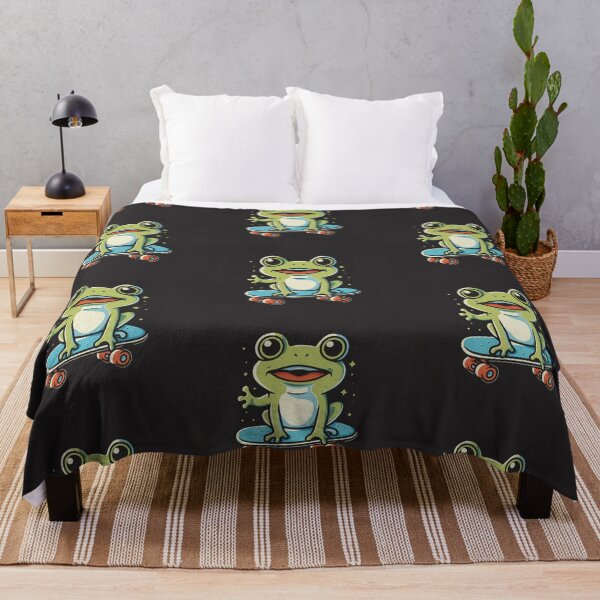 Item preview, Funny cute kawaii style frog riding a skateboard designed and sold by Trend-Beaver.