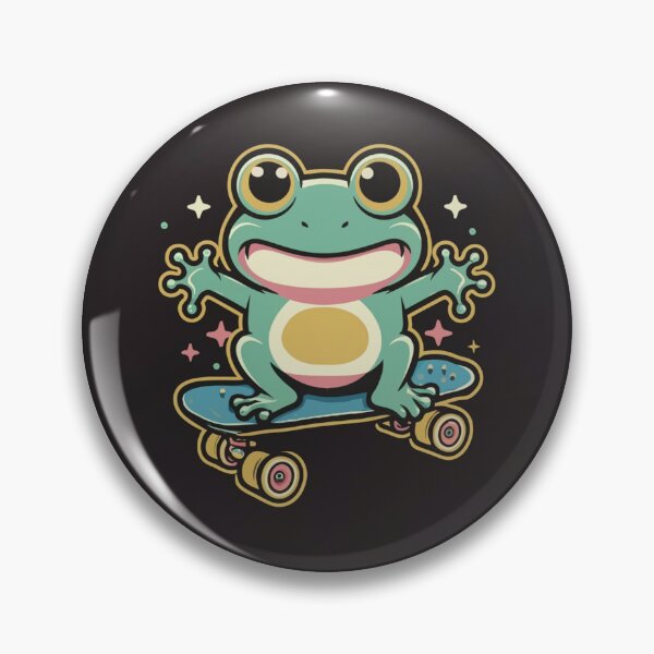Item preview, Funny cute kawaii style frog riding a skateboard designed and sold by Trend-Beaver.