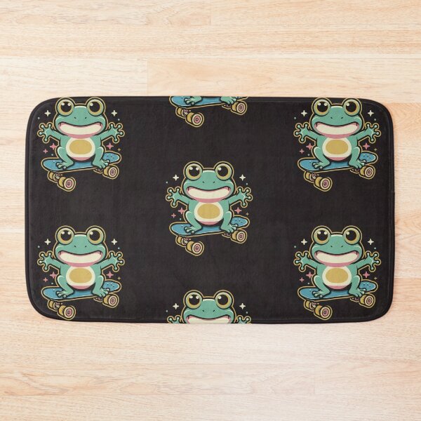 Item preview, Funny cute kawaii style frog riding a skateboard designed and sold by Trend-Beaver.