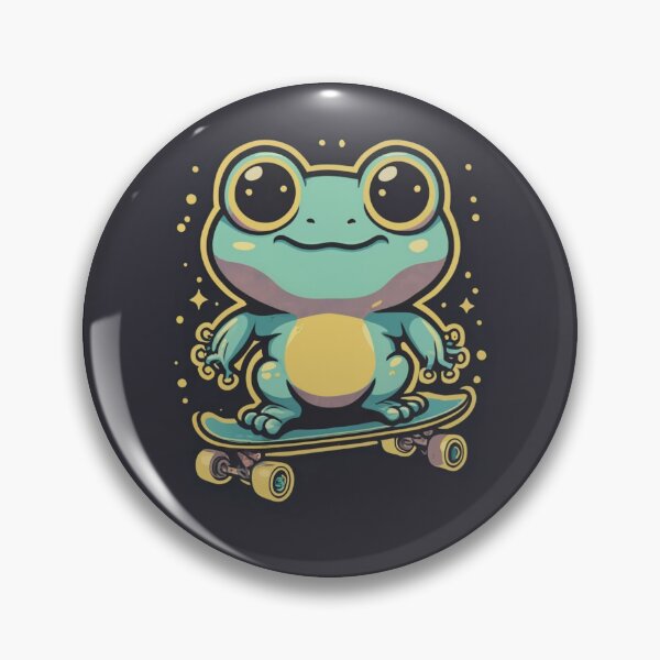 Item preview, Funny cute kawaii style frog riding a skateboard designed and sold by Trend-Beaver.