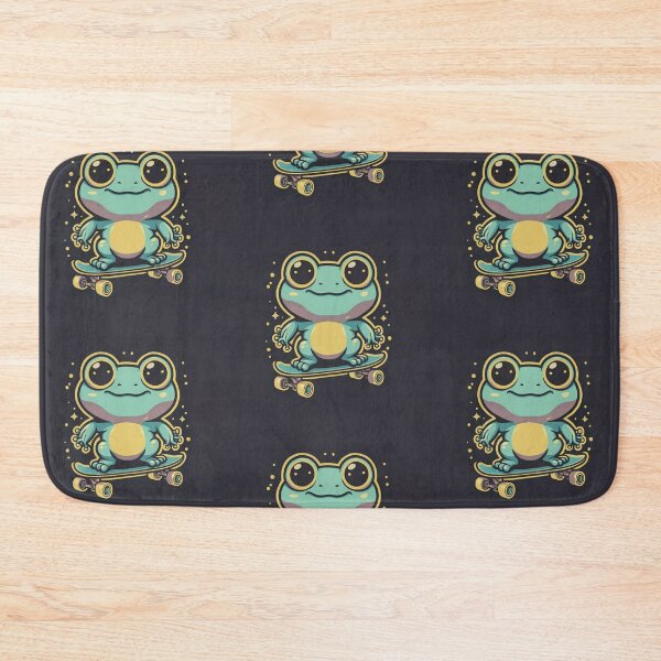 Item preview, Funny cute kawaii style frog riding a skateboard designed and sold by Trend-Beaver.