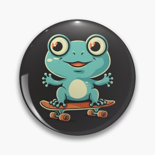 Item preview, Funny cute kawaii style frog riding a skateboard designed and sold by Trend-Beaver.