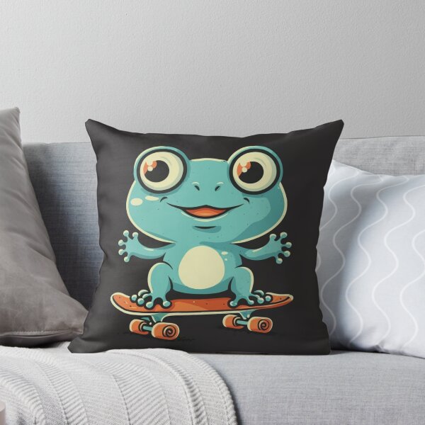 Item preview, Funny cute kawaii style frog riding a skateboard designed and sold by Trend-Beaver.
