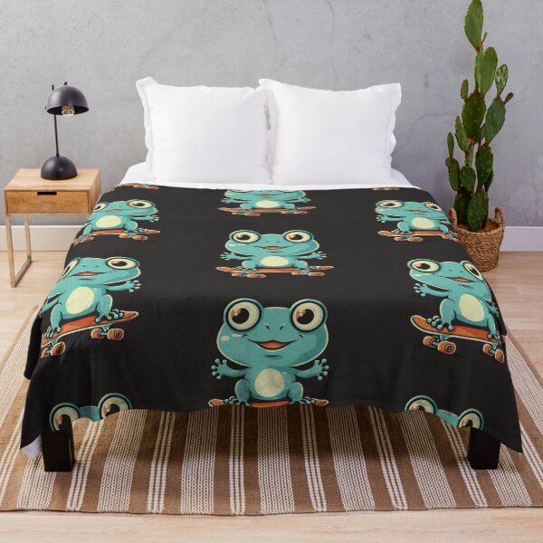 Item preview, Funny cute kawaii style frog riding a skateboard designed and sold by Trend-Beaver.