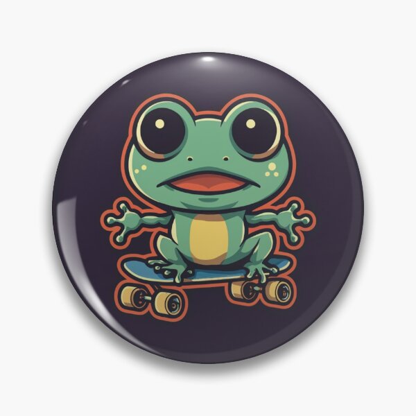 Item preview, Funny cute kawaii style frog riding a skateboard designed and sold by Trend-Beaver.