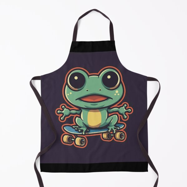 Item preview, Funny cute kawaii style frog riding a skateboard designed and sold by Trend-Beaver.