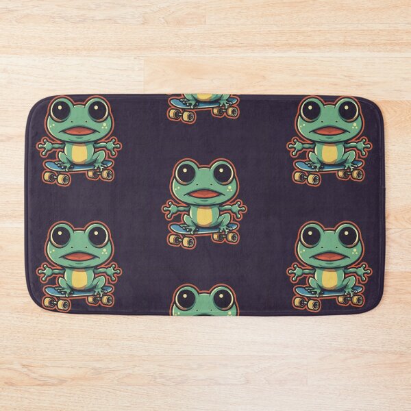 Item preview, Funny cute kawaii style frog riding a skateboard designed and sold by Trend-Beaver.