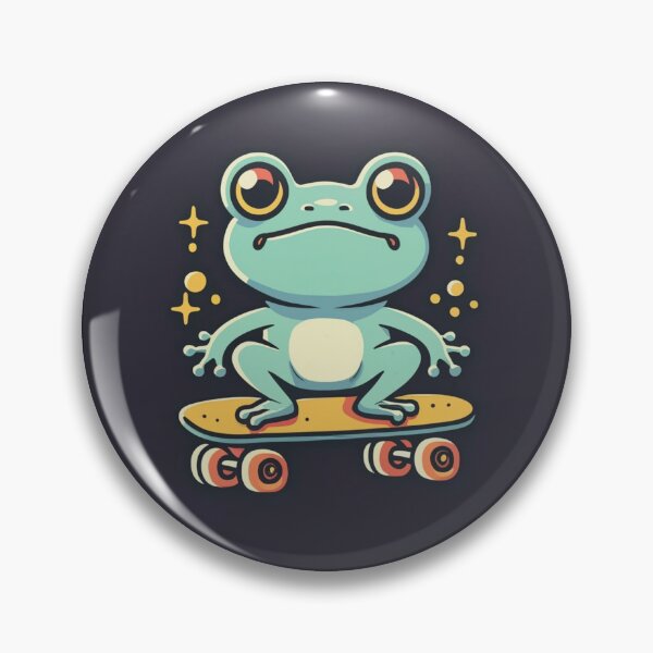 Item preview, Funny cute kawaii style frog riding a skateboard designed and sold by Trend-Beaver.