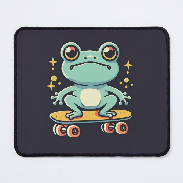 Item preview, Funny cute kawaii style frog riding a skateboard designed and sold by Trend-Beaver.
