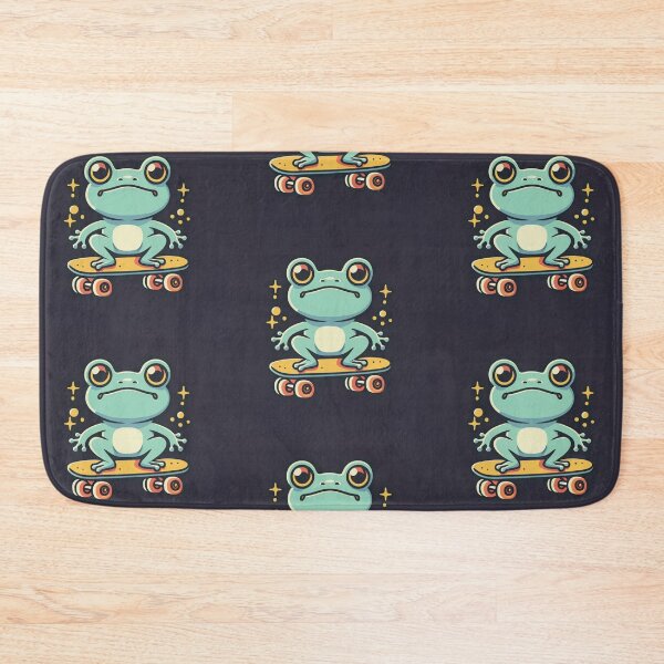 Item preview, Funny cute kawaii style frog riding a skateboard designed and sold by Trend-Beaver.