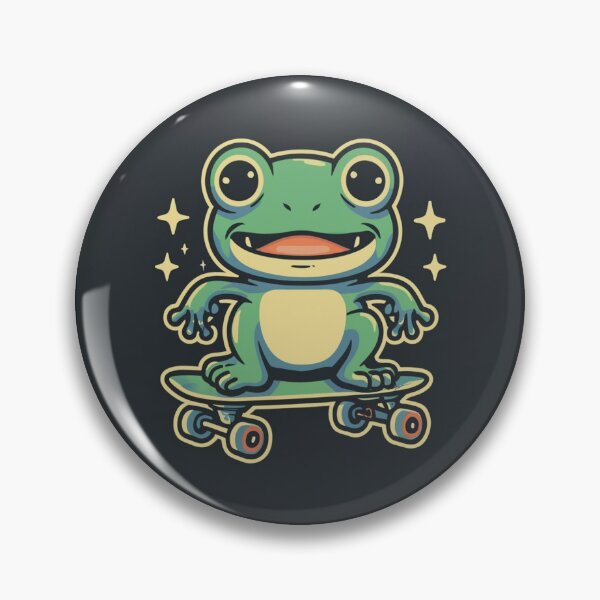 Item preview, Funny cute kawaii style frog riding a skateboard designed and sold by Trend-Beaver.