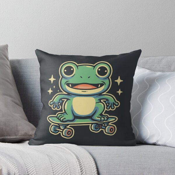 Item preview, Funny cute kawaii style frog riding a skateboard designed and sold by Trend-Beaver.