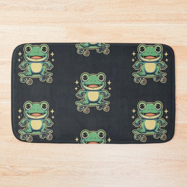 Item preview, Funny cute kawaii style frog riding a skateboard designed and sold by Trend-Beaver.