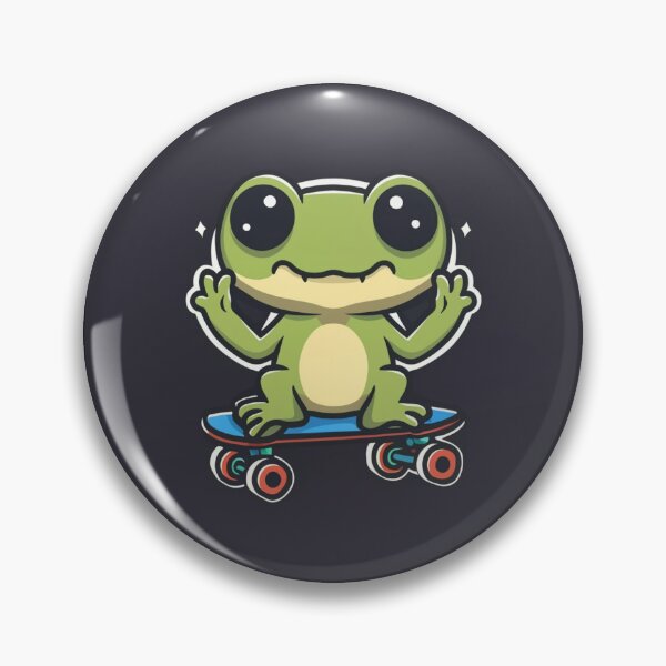 Item preview, Funny cute kawaii style frog riding a skateboard designed and sold by Trend-Beaver.