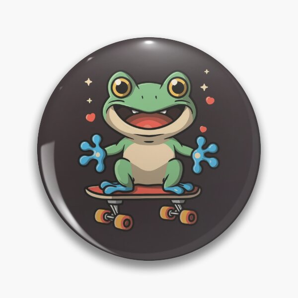 Item preview, Funny cute kawaii style frog riding a skateboard designed and sold by Trend-Beaver.