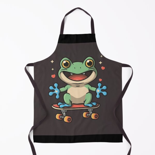 Item preview, Funny cute kawaii style frog riding a skateboard designed and sold by Trend-Beaver.