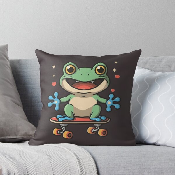 Item preview, Funny cute kawaii style frog riding a skateboard designed and sold by Trend-Beaver.
