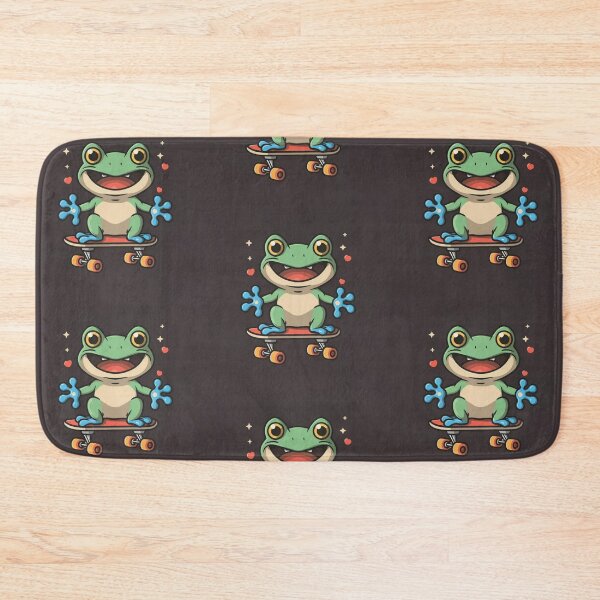 Item preview, Funny cute kawaii style frog riding a skateboard designed and sold by Trend-Beaver.