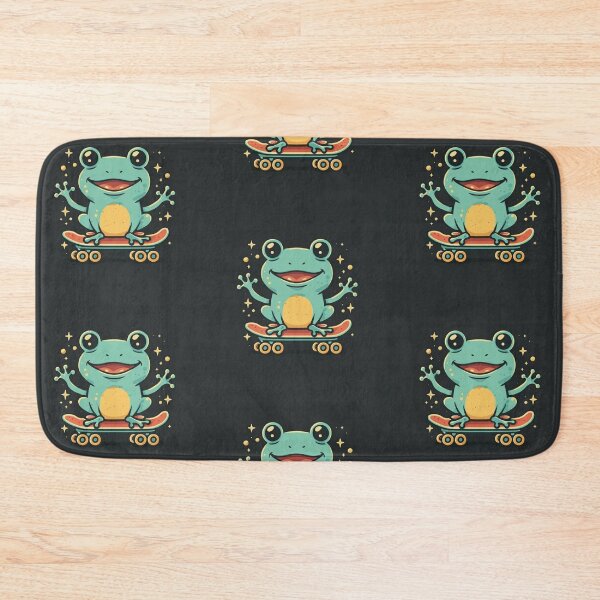 Item preview, Funny cute kawaii style frog riding a skateboard designed and sold by Trend-Beaver.