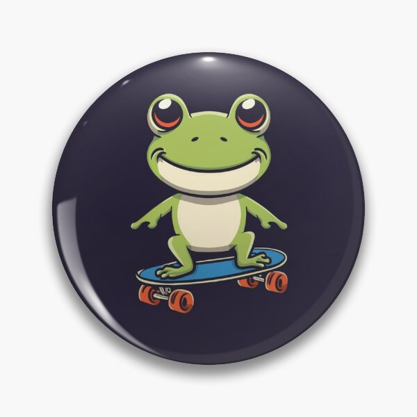 Item preview, Funny cute kawaii style frog riding a skateboard designed and sold by Trend-Beaver.