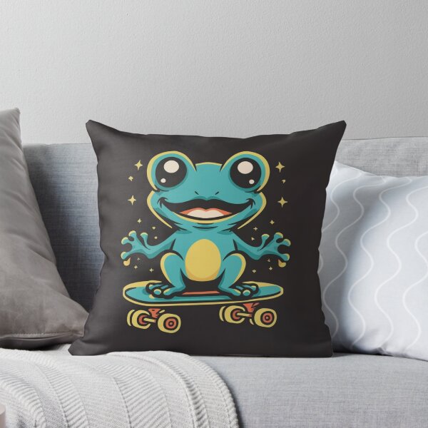 Item preview, Funny cute kawaii style frog riding a skateboard designed and sold by Trend-Beaver.
